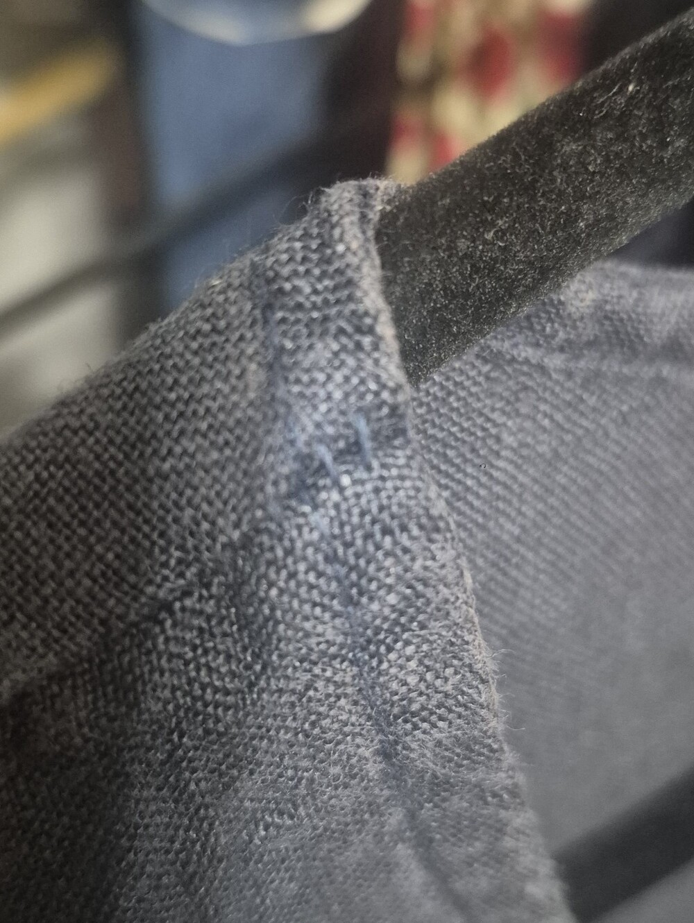 Tempo Paris Made in Italy 100% Linen Sleeveless Lagenlook Tunic Dress L Navy - Picture 9 of 10